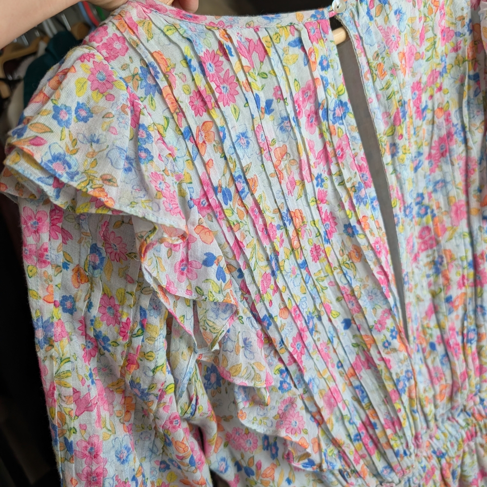 LoveShackFancy Multicolor Floral Ruffle Top - Picture 4 of 5